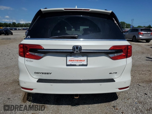 2022 Honda Odyssey Elite with VIN 5FNRL6H91NB022604, listed as a Copart auction lot 60165615 with 51,557 mi miles and Salvage title. Bid and sale history available at DreamBid. Image 6.