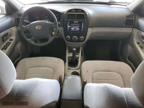 2008 Kia Spectra EX with VIN KNAFE121185494050, listed as a Copart auction lot 68599644 with 165,610 mi miles and Clean Title. Bid and sale history available at carsss.com. Image 8.