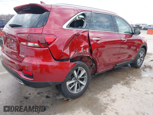 2019 Kia Sorento EX V6 with VIN 5XYPHDA54KG472174, listed as a IAAI auction lot 41509308 with 41,463 mi miles. Bid and sale history available at carsss.com. Image 4.