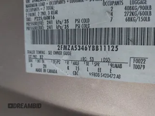 2000 Ford Windstar SEL with VIN 2FMZA5346YBB11125, listed as a IAAI auction lot 41643333 with 251,023 mi miles and . Bid and sale history available at carsss.com. Image 9.