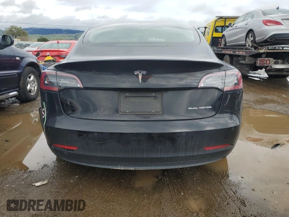 2019 Tesla Model 3 Long Range with VIN 5YJ3E1EB8KF384533, listed as a Copart auction lot 48557255 with 73,768 mi miles and Salvage Title. Bid and sale history available at carsss.com. Image 6.