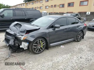 2020 Subaru WRX STI with VIN JF1VA2E67L9814065, listed as a Copart auction lot 59383995 with 43,129 mi miles and Salvage title. Bid and sale history available at DreamBid. Image 1.