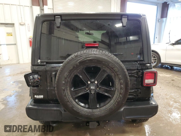 2022 Jeep Wrangler Unlimited Sport with VIN 1C4HJXDN9NW264238, listed as a Copart auction lot 87304774 with 33,217 mi miles and Salvage Title. Bid and sale history available at DreamBid. Image 6.