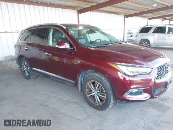 2019 Infiniti QX60 Luxe z VIN 5N1DL0MMXKC506230, wystawiony jako IAAI lot #41922656 z przebiegiem 63 621 mil mil oraz . Historia ofert i sprzedaży dostępna na DreamBid. Obrazek 1.
