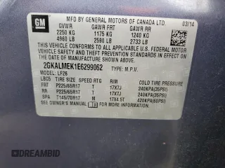 2014 GMC Terrain SLE with VIN 2GKALMEK1E6299062, listed as a Copart auction lot 50077685 with 232,216 mi miles and Non Repairable. Bid and sale history available at carsss.com. Image 12.