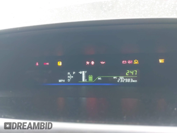 2012 Toyota Prius Two with VIN JTDZN3EU4C3066530, listed as a IAAI auction lot 41761422 with 232,983 mi miles and . Bid and sale history available at DreamBid. Image 7.