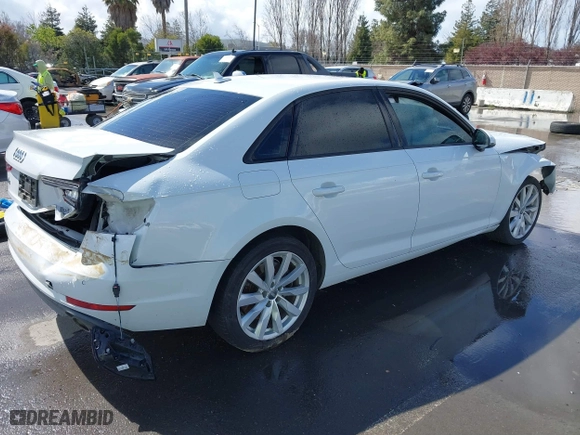 2017 Audi A4 Premium with VIN WAUANAF40HN011047, listed as a IAAI auction lot 41824638 with 107,802 mi miles. Bid and sale history available at carsss.com. Image 4.