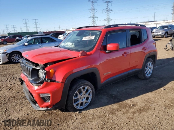 2019 Jeep Renegade Latitude z VIN ZACNJBBB4KPK30390, wystawiony jako Copart lot #50330985 z przebiegiem Nie podano mil oraz Szkoda całkowita • Salvage title. Historia ofert i sprzedaży dostępna na DreamBid. Obrazek 1.