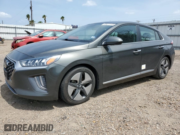 2021 Hyundai Ioniq Limited with VIN KMHC05LC1MU254410, listed as a Copart auction lot 53477115 with 126,606 mi miles and Salvage title. Bid and sale history available at DreamBid. Image 1.