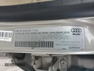 2004 Audi A6 3.0L with VIN WAULT64B64N049177, listed as a Copart auction lot 42530925 with 208,001 mi miles and Salvage Title. Bid and sale history available at carsss.com. Image 13.