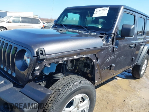 2022 Jeep Wrangler Unlimited Willys with VIN 1C4HJXDN1NW144112, listed as a IAAI auction lot 41867571 with 63,876 mi miles and . Bid and sale history available at DreamBid. Image 6.