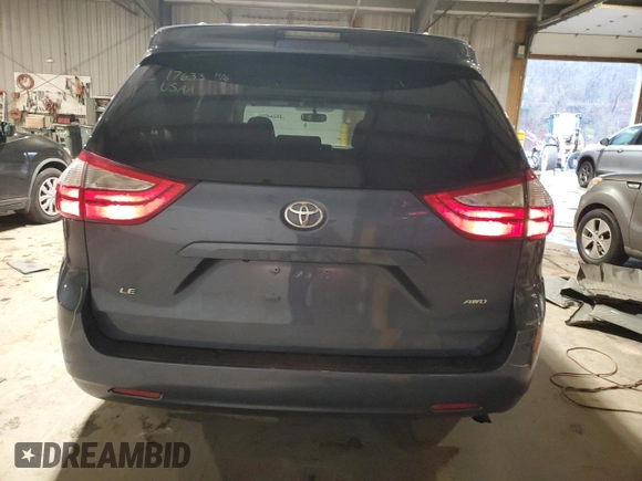 2016 Toyota Sienna LE with VIN 5TDJK3DC1GS130722, listed as a Copart auction lot 80244024 with 129,602 mi miles and Salvage Title. Bid and sale history available at carsss.com. Image 6.