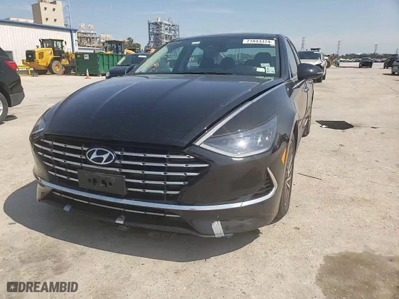 2022 Hyundai Sonata Hybrid SEL with VIN KMHL34JJ0NA043253, listed as a Copart auction lot 71843374 with 22,725 mi miles and Salvage Title. Bid and sale history available at carsss.com. Image 10.