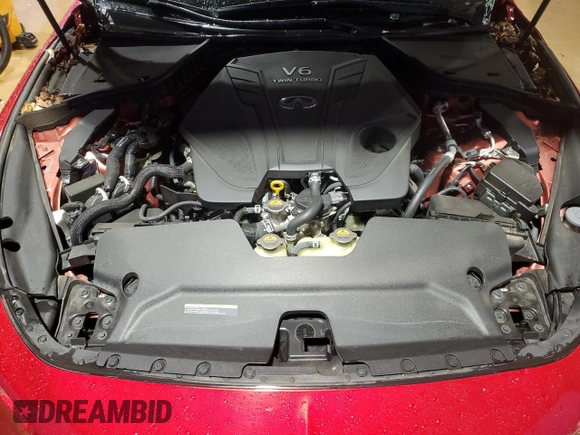 2021 Infiniti Q60 Red Sport 400 with VIN JN1FV7LK0MM530441, listed as a Copart auction lot 45025825 with 17,319 mi miles and Salvage title. Bid and sale history available at DreamBid. Image 13.