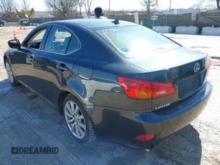 2007 Lexus IS 250 with VIN JTHCK262X75010574, listed as a IAAI auction lot 41741278 with 154,327 mi miles. Bid and sale history available at carsss.com. Image 3.