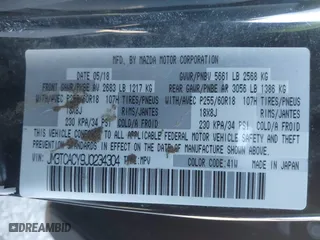 2018 Mazda CX-9 Touring with VIN JM3TCACY9J0234304, listed as a IAAI auction lot 41407496 with 122,824 mi miles. Bid and sale history available at carsss.com. Image 9.