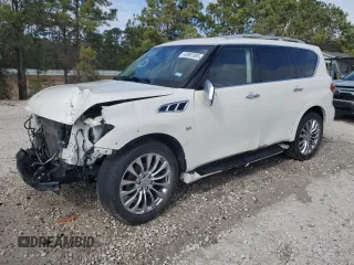 2015 Infiniti QX80 with VIN JN8AZ2ND3F9771109, listed as a Copart auction lot 43981365 with 107,055 mi miles and Salvage title. Bid and sale history available at DreamBid. Image 1.