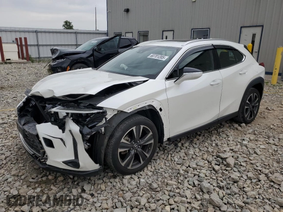 2019 Lexus UX 200 z VIN JTHY3JBH5K2011827, wystawiony jako Copart lot #60701205 z przebiegiem 55 736 mil mil oraz Szkoda całkowita • Salvage title. Historia ofert i sprzedaży dostępna na DreamBid. Obrazek 1.