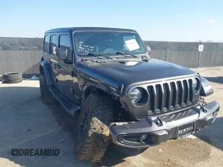 2021 Jeep Wrangler Unlimited Sahara Altitude z VIN 1C4HJXEN9MW618188, wystawiony jako IAAI lot #41674142 z przebiegiem 66 302 mil mil oraz . Historia ofert i sprzedaży dostępna na DreamBid. Obrazek 1.