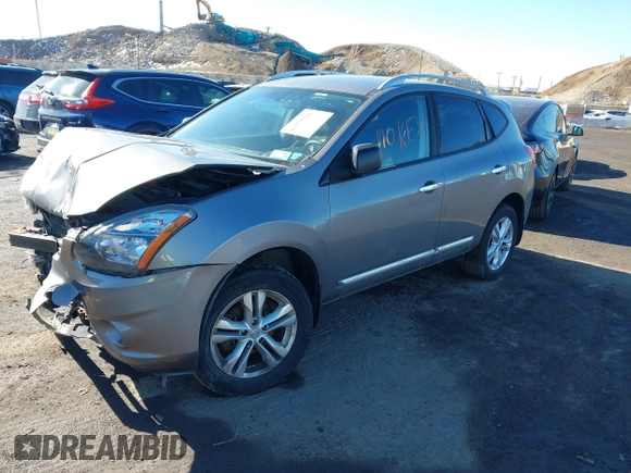 2015 Nissan Rogue S with VIN JN8AS5MVXFW770931, listed as a IAAI auction lot 41575344 with 160,556 mi miles and . Bid and sale history available at DreamBid. Image 16.
