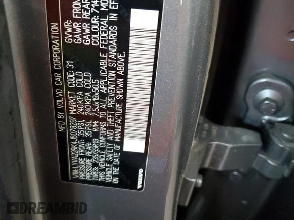 2018 Volvo XC60 Momentum с VIN LYVA22RK4JB078297, выставлен на аукционе Copart как лот 53811245 с пробегом 55 093 миль миль и Списание • Salvage title. История ставок и продаж доступна на DreamBid. Изображение 14.
