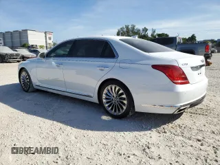 2019 Genesis G90 z VIN KMTF54JH1KU054539, wystawiony jako Copart lot #81937834 z przebiegiem 27 024 mil mil oraz Nie do naprawy • Non repairable. Historia ofert i sprzedaży dostępna na DreamBid. Obrazek 2.
