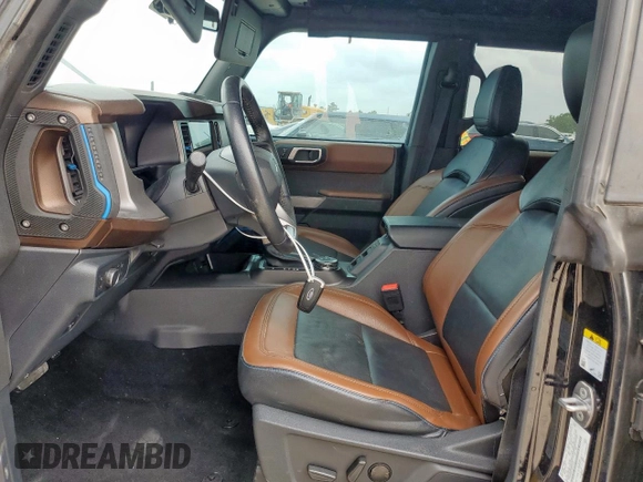 2022 Ford Bronco with VIN 1FMDE5DH1NLB77321, listed as a Copart auction lot 57834615 with 27,016 mi miles and Salvage title. Bid and sale history available at DreamBid. Image 7.