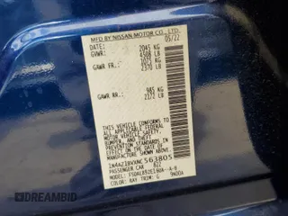 2022 Nissan LEAF S with VIN 1N4AZ1BVXNC563805, listed as a Copart auction lot 53060015 with 25,040 mi miles and Salvage Title. Bid and sale history available at DreamBid. Image 13.