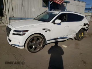 2021 Genesis GV80 with VIN KMUHBDSB2MU048162, listed as a Copart auction lot 42252745 with 59,732 mi miles and Salvage Title. Bid and sale history available at carsss.com. Image 1.