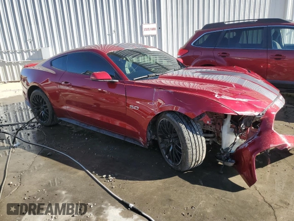 2015 Ford Mustang GT with VIN 1FA6P8CF8F5338719, listed as a Copart auction lot 74384314 with 43,870 mi miles and Salvage Title. Bid and sale history available at DreamBid. Image 4.