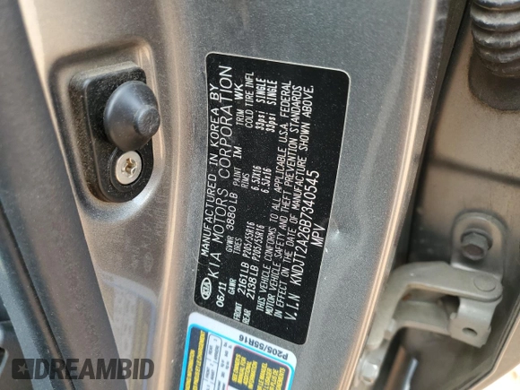 2011 Kia Soul + with VIN KNDJT2A26B7340545, listed as a Copart auction lot 54423915 with 131,540 mi miles and Salvage Title. Bid and sale history available at DreamBid. Image 12.