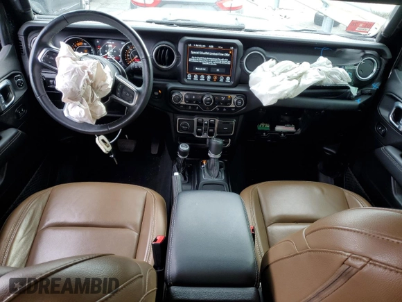 2021 Jeep Wrangler Unlimited Sahara High Altitude with VIN 1C4HJXEM9MW585183, listed as a Copart auction lot 71749574 with 21,526 mi miles and Salvage title. Bid and sale history available at DreamBid. Image 8.