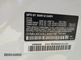 2020 BMW X4 M z VIN 5YMUJ0C03LLA99775, wystawiony jako Copart lot #58716884 z przebiegiem 60 544 mil mil oraz Szkoda całkowita • Salvage title. Historia ofert i sprzedaży dostępna na DreamBid. Obrazek 14.