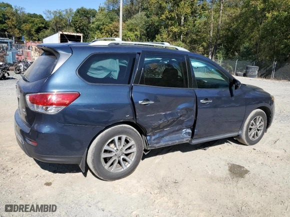 2015 Nissan Pathfinder SV with VIN 5N1AR2MM0FC668547, listed as a Copart auction lot 75198544 with 123,927 mi miles and Salvage Title. Bid and sale history available at carsss.com. Image 3.