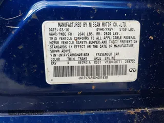 2016 Infiniti Q50 Red Sport 400 with VIN JN1FV7AR9GM451838, listed as a IAAI auction lot 41679235 with Not Provided miles and . Bid and sale history available at DreamBid. Image 9.
