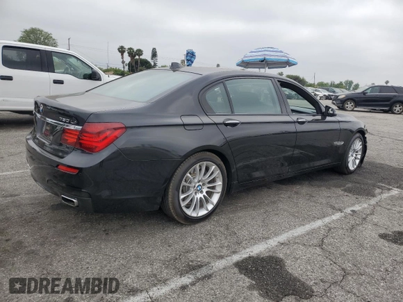 2015 BMW 7 Series 750Li with VIN WBAYE8C56FD782426, listed as a Copart auction lot 58208325 with 50,225 mi miles and Salvage title. Bid and sale history available at DreamBid. Image 3.