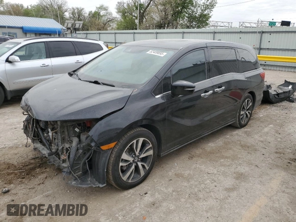 2018 Honda Odyssey Elite with VIN 5FNRL6H92JB024856, listed as a Copart auction lot 52409895 with 123,264 mi miles and Salvage title. Bid and sale history available at DreamBid. Image 1.