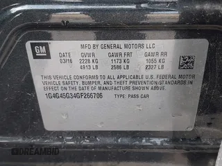 2016 Buick LaCrosse Sport Touring with VIN 1G4G45G34GF266706, listed as a IAAI auction lot 42619621 with 74,190 mi miles and . Bid and sale history available at DreamBid. Image 9.
