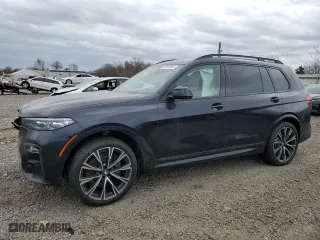 2021 BMW X7 M50i with VIN 5UXCX6C07M9F85315, listed as a Copart auction lot 42618465 with 17,742 mi miles and Salvage Title. Bid and sale history available at carsss.com. Image 1.