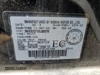 2014 Nissan Note S with VIN 3N1CE2CP2EL350276, listed as a Copart auction lot 53688695 with 77,804 mi miles and Clean Title. Bid and sale history available at DreamBid. Image 12.