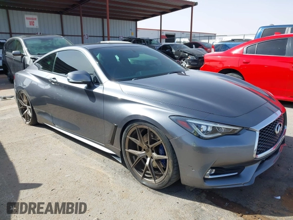 2018 Infiniti Q60 Luxe with VIN JN1EV7EK6JM341569, listed as a IAAI auction lot 41740997 with 126,711 mi miles and . Bid and sale history available at carsss.com. Image 1.