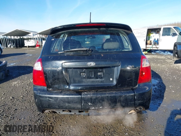2008 Kia Spectra with VIN KNAFE162485017888, listed as a IAAI auction lot 41334351 with 195,280 mi miles. Bid and sale history available at carsss.com. Image 17.