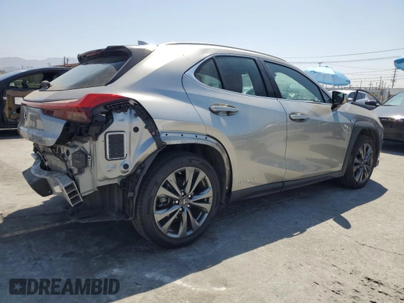 2021 Lexus UX 250h F Sport z VIN JTHE9JBH9M2042051, wystawiony jako Copart lot #62956415 z przebiegiem 51 972 mil mil oraz Szkoda całkowita • Salvage title. Historia ofert i sprzedaży dostępna na DreamBid. Obrazek 3.