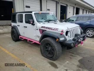 2020 Jeep Wrangler Unlimited Willys with VIN 1C4HJXDN3LW129737, listed as a Copart auction lot 80152464 with 97,700 mi miles and Salvage title. Bid and sale history available at DreamBid. Image 4.