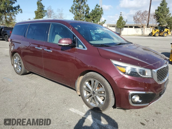 2015 Kia Sedona SX-L with VIN KNDME5C10F6037740, listed as a Copart auction lot 51162595 with 128,111 mi miles and Salvage Title. Bid and sale history available at DreamBid. Image 4.