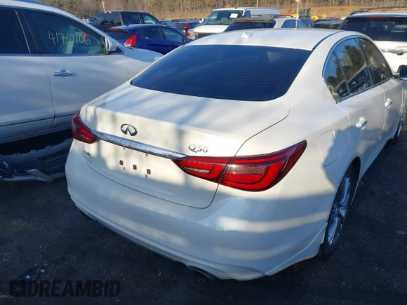 2018 Infiniti Q50 2.0t LUXE with VIN JN1CV7ARXJM280110, listed as a IAAI auction lot 41722863 with 88,878 mi miles. Bid and sale history available at carsss.com. Image 17.