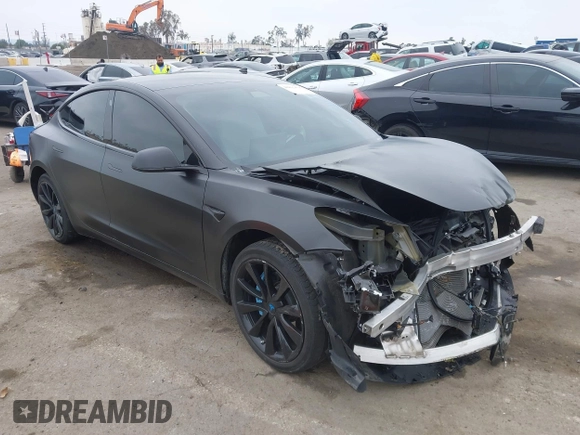 2019 Tesla Model 3 Mid Range with VIN 5YJ3E1EA8KF538083, listed as a IAAI auction lot 41891458 with 46,958 mi miles and . Bid and sale history available at carsss.com. Image 1.