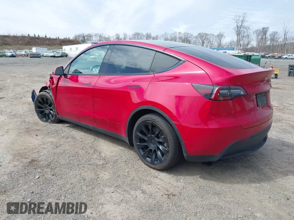 2021 Tesla Model Y Long Range with VIN 5YJYGDEE0MF209191, listed as a IAAI auction lot 41937507 with 56,131 mi miles. Bid and sale history available at carsss.com. Image 3.