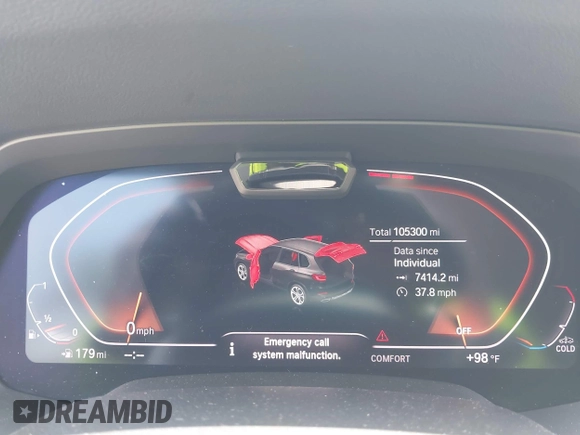 2019 BMW X5 xDrive40i with VIN 5UXCR6C53KLL61431, listed as a IAAI auction lot 42369908 with 105,300 mi miles and . Bid and sale history available at DreamBid. Image 7.