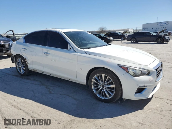 2019 Infiniti Q50 Luxe with VIN JN1EV7ARXKM558286, listed as a Copart auction lot 47453495 with 95,086 mi miles and Salvage Title. Bid and sale history available at carsss.com. Image 4.